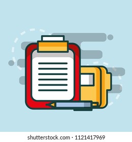 clipboard report folder file paper pen office