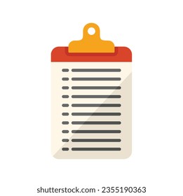 Clipboard report icon flat vector. Document paper. Chart data isolated