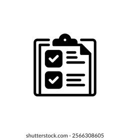 Clipboard with Results Glyph Icon. linear style sign for mobile concept and web design. Outline vector icon.