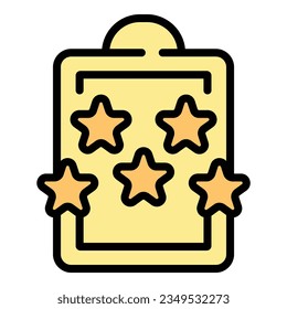 Clipboard review icon outline vector. Digital support. Customer service color flat