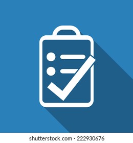 clipboard right icon with long shadow 