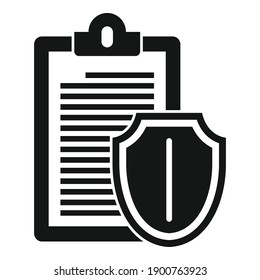 Icono de seguridad del portapapeles. Ilustración simple del icono del vector de seguridad del portapapeles para el diseño web aislado en fondo blanco