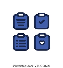 diseño vectorial de icono de conjunto de portapapeles