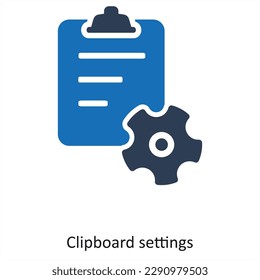 Clipboard settings and list icon concept