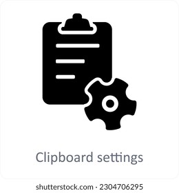Clipboard settings and list icon concept