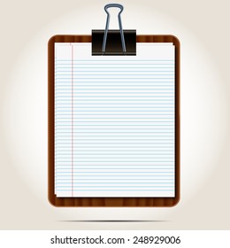 Clipboard with shadow vector illustration