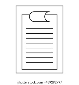 Clipboard with sheet of paper icon, outline style
