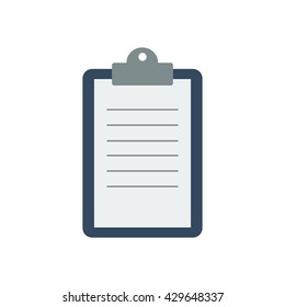 Clipboard with a sheet of paper. Vector illustration