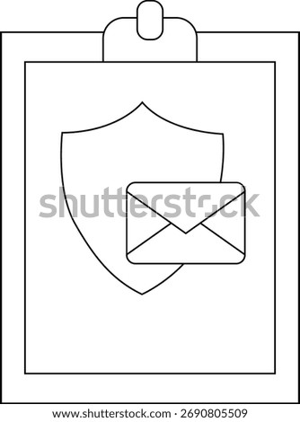 Clipboard with shield email symbol