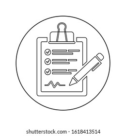 Clipboard, shopping list, report vector icon