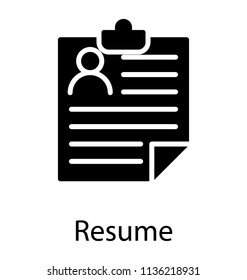Clipboard showing personal stats of a person to give resume icon