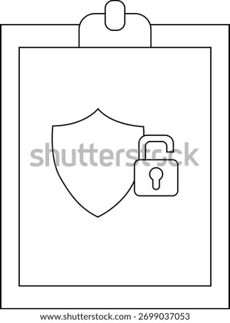 A clipboard shows a shield and an open padlock suggesting security issues
