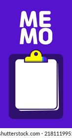 Clipboard with simple design on purple background
