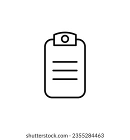 Clipboard Simple Outline Sign. Suitable for books, stores, shops. Editable stroke in minimalistic outline style. Symbol for design 