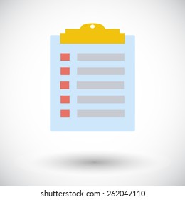 Clipboard. Single flat icon on white background. Vector illustration.