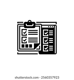 Clipboard Solid Line Icon. linear style sign for mobile concept and web design. Outline vector icon. Symbol, logo illustration