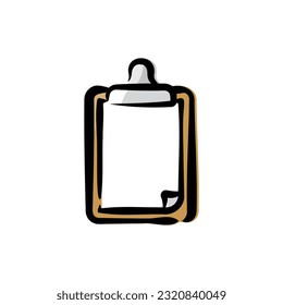 Clipboard - Stationery icon (Hand-drawn line, colored version)