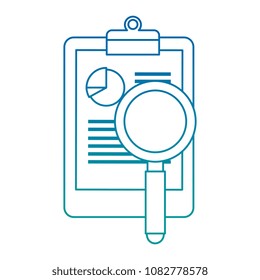 clipboard with statistics document and magnifying glass