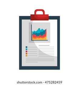 clipboard with statistics isolated icon vector illustration design