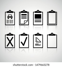 Clipboard Status Report Icon Set