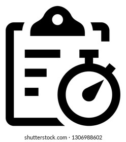 Clipboard Stopwatch Vector Icon