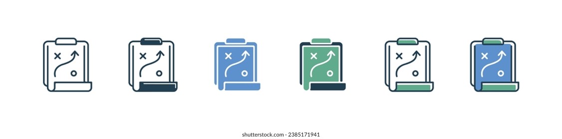 clipboard strategy plan icon vector. simple mission teamwork success marketing solution symbol illustration