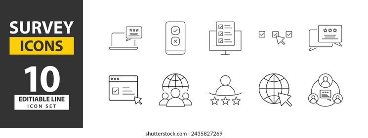 Clipboard and Survey Icons: Checklist with Gear, Checkmarks, Magnifier, Pencil, Quality Check Line, Form, and Technical Support Pixel Perfect Survey Icons