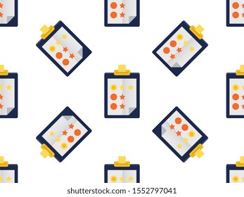 Clipboard survey seamless pattern design, Repeat textile design. Fabric print.