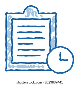 Clipboard Tablet With Tasks sketch icon vector. Hand drawn blue doodle line art isolated symbol illustration