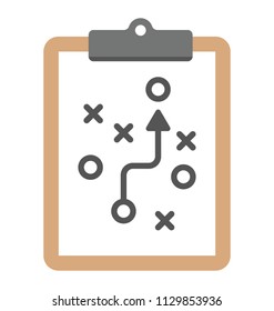 
Clipboard with tactics flat vector icon 
