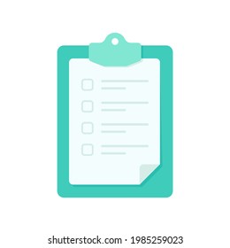 Clipboard for taking notes Text box for checklist items to validate.