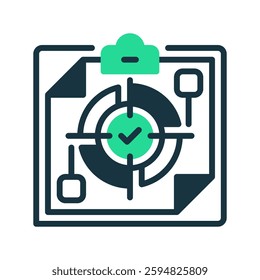 Clipboard with Target line icon. Universal creative premium symbol. Vector sign icon logo template. Vector illustration