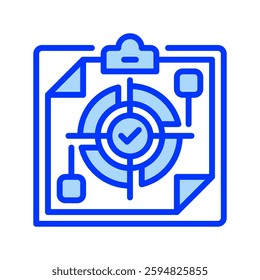 Clipboard with Target line icon. Universal creative premium symbol. Vector sign icon logo template. Vector illustration
