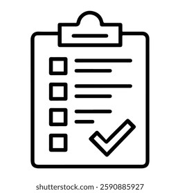 Clipboard Task Completion Icon for Business Workflow, Efficiency, and Goal Achievement