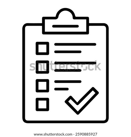 Clipboard Task Completion Icon for Business Workflow, Efficiency, and Goal Achievement