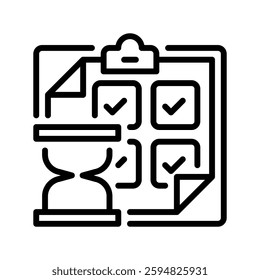 Clipboard with Task line icon. Universal creative premium symbol. Vector sign icon logo template. Vector illustration