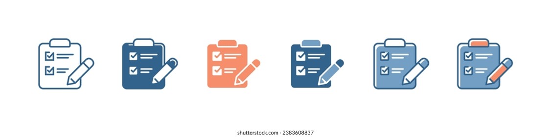 clipboard task list with pencil icon vector business to do list progress management checkmark symbol illustration