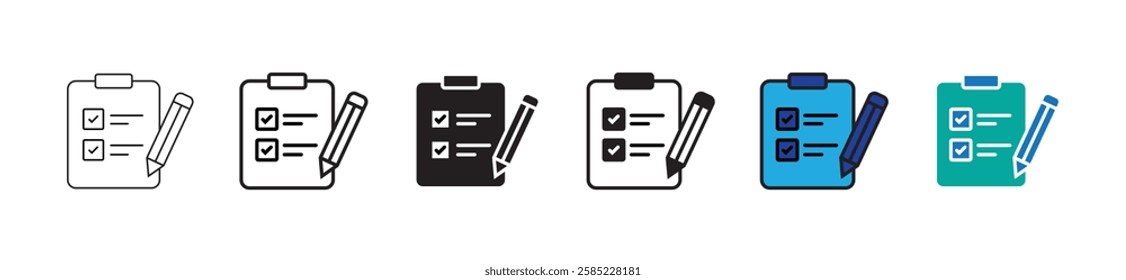 clipboard task list with pencil icon vector business to do list progress management checkmark symbol illustration