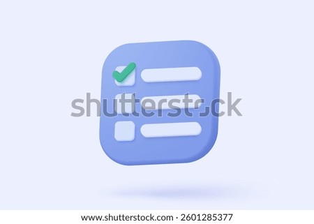 clipboard task management todo check list, efficient work on project plan, fast progress, level up concept, assignment and exam, productivity solution icon. 3d vector render on pink background.