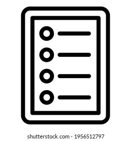 Clipboard task schedule icon. Outline Clipboard task schedule vector icon for web design isolated on white background