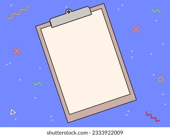 Clipboard template with place for your text. Vector illustration
