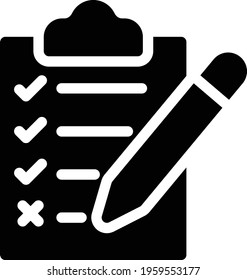 clipboard test vector glyph flat icon