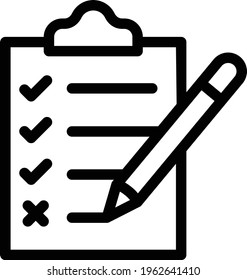 clipboard test vector thin line icon