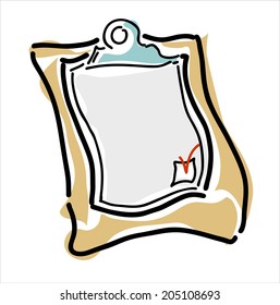Clipboard with text icon. Vector illustration.