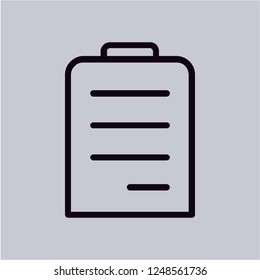 Clipboard With Text Lines icon isolated on grey background.Premium symbol for website design, mobile application, logo, ui. Vector illustration. Eps10
