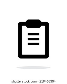 Clipboard with text simple icon on white background. Vector illustration.