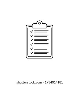 Clipboard thin line icon. Checklist sign symbol for web site and app design.