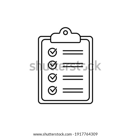 Clipboard thin line icon. Checklist sign symbol for web site and app design.