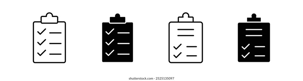 Coleção de ícones de vetor de linha fina da área de transferência