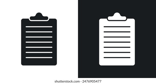 Clipboard thin vector icon collection.